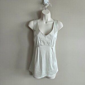 Danier silk sleeveless neutral nude color V neck blouse